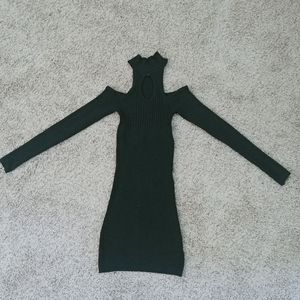 Turtle neck cut out cocktail dress